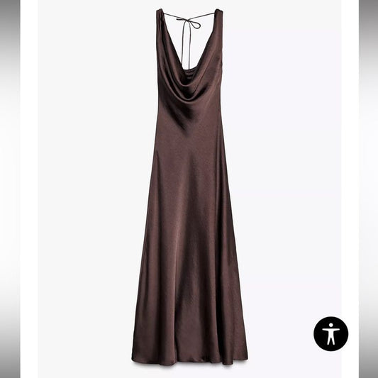 Chocolate Brown Backless Dress