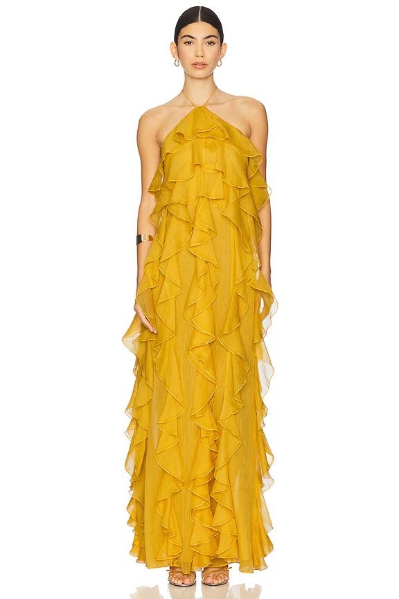 Ronny Kobo Liora Dress In Goldenrod From .com