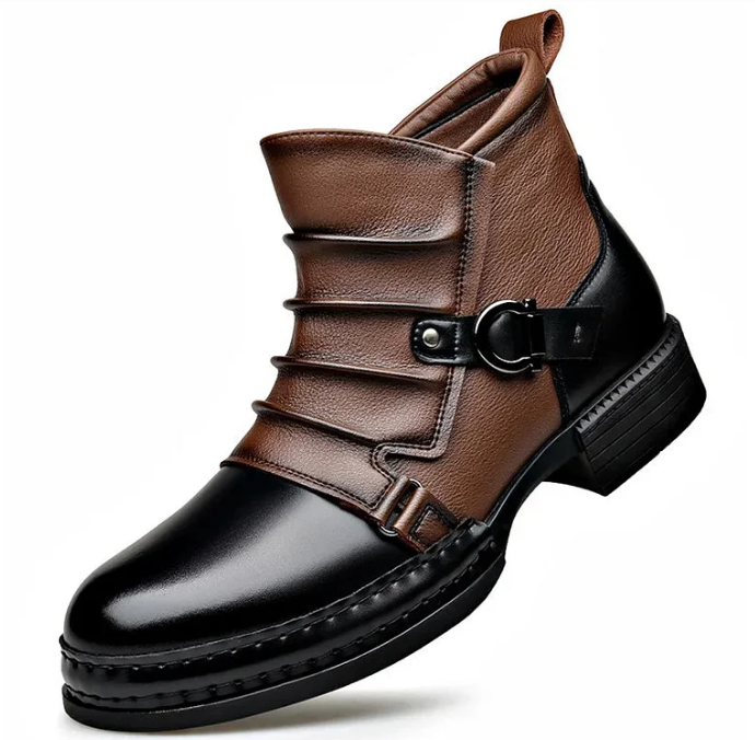 Wesley – Two-Tone Leather Ankle Boots