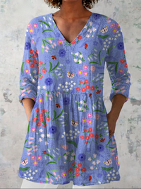 Honoria - Long Blouse with V-Neck