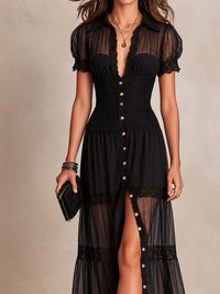 Jilian – Bohemian Lace Maxi Dress