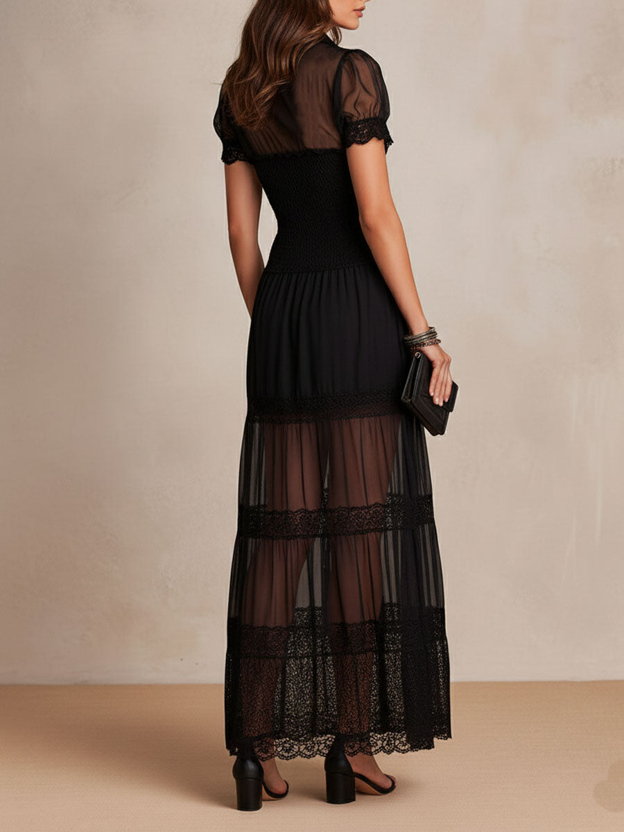 Jilian – Bohemian Lace Maxi Dress