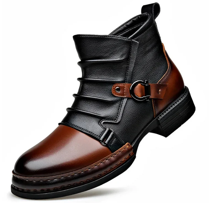 Wesley – Two-Tone Leather Ankle Boots