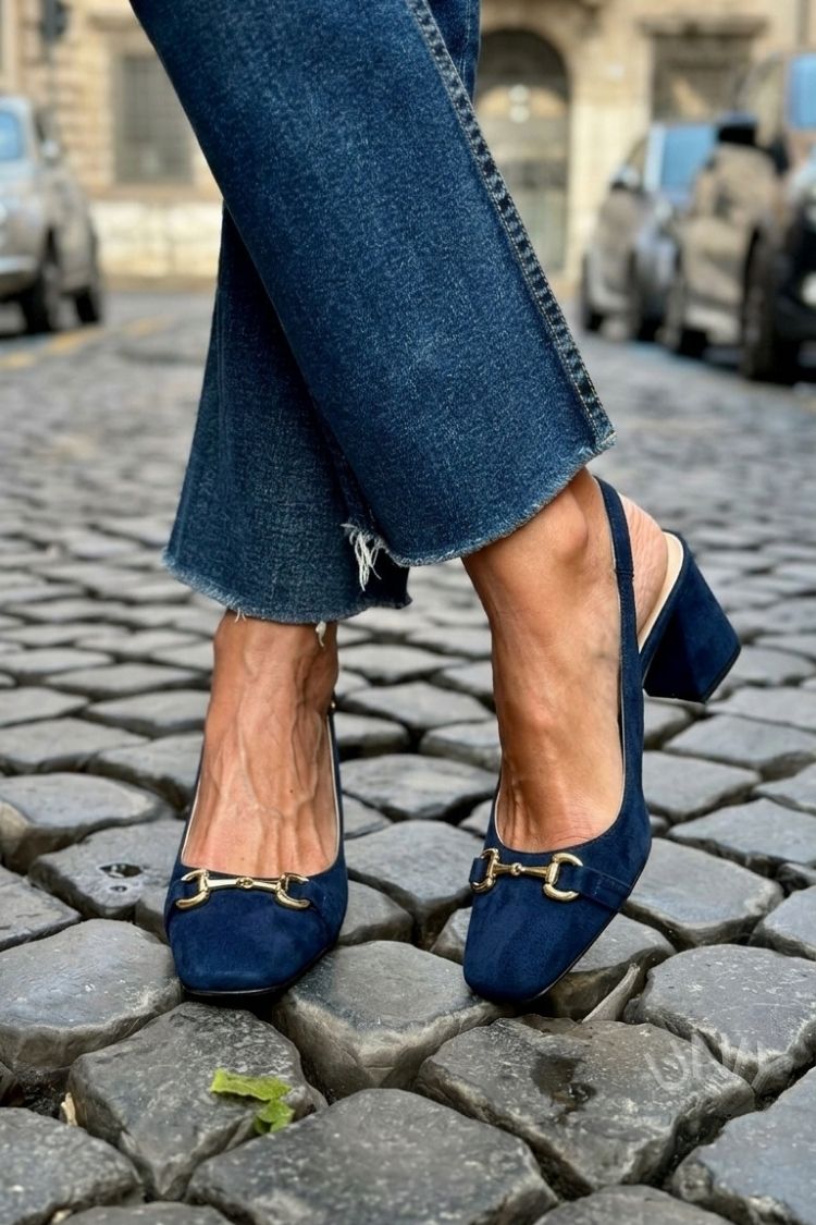 Ingrid – Suede Slingback Block Heels