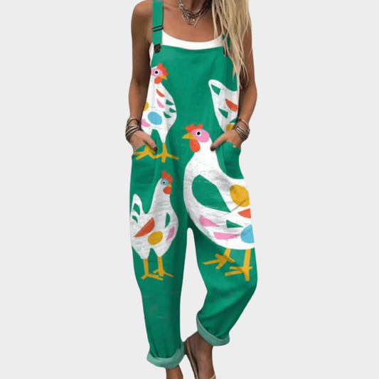 Charlotte - Comfortable Printed Dungarees