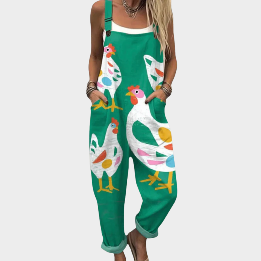 Charlotte - Comfortable Printed Dungarees