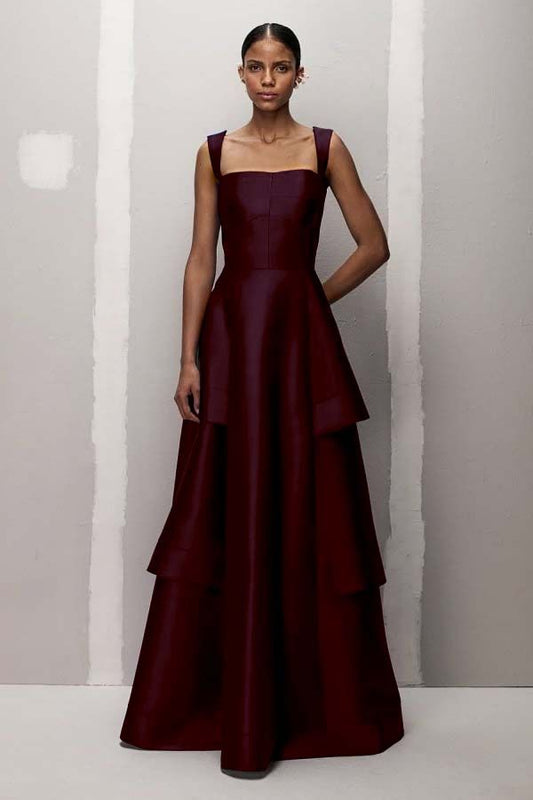 Spaghetti Straps Sleeveless Long Pleated Prom Dress With Ruffles