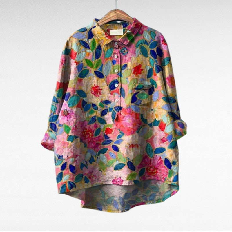Arlette - Elegant Linen Summer Blouse