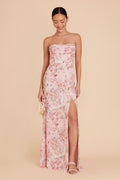 Mira Chiffon Dress In Pink Falling Petals