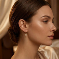 Gold Pearl Drop Earrings