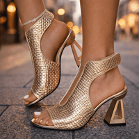Zoey – Sculpt Block Heel Sandals for Effortless Evening Elegance