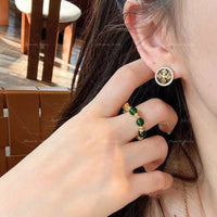 Round Cross Earrings