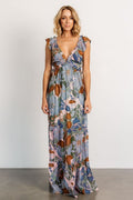 Nylah Back Tie Maxi Dress Blue Multi Floral
