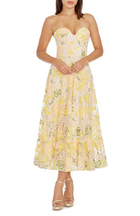 Dress The Population Carina Sequin Applique Midi Dress In Sky Multi At