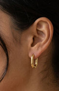 Little Sky Stone Halo Oval Hoop Earrings in Gold at Nordstrom