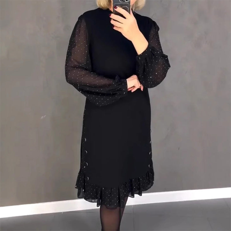 Freya – Crystal-Embellished Crew Neck Dress
