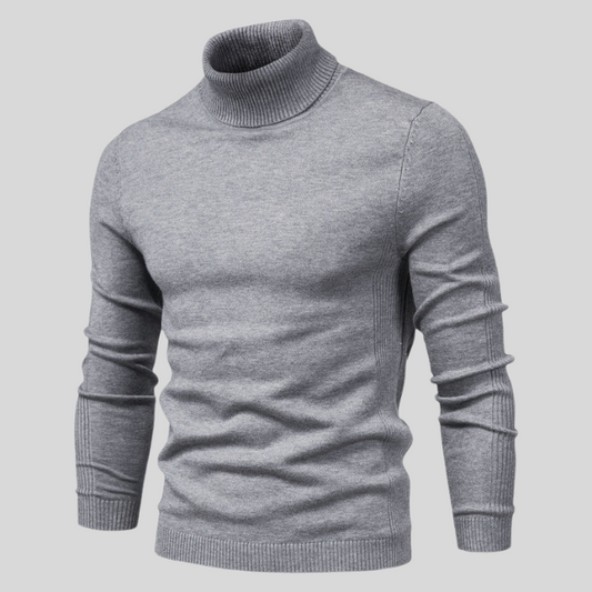 Simon - Classic Roll Neck Sweater – Grey