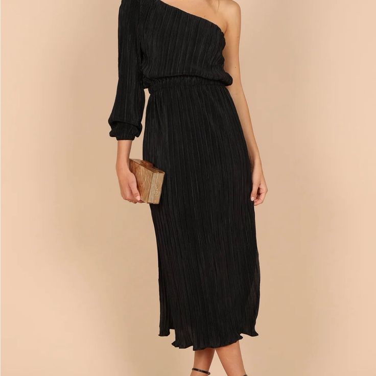 Petal & Pup Dress Petal & Pup Black One Shoulder Dress Color: Black