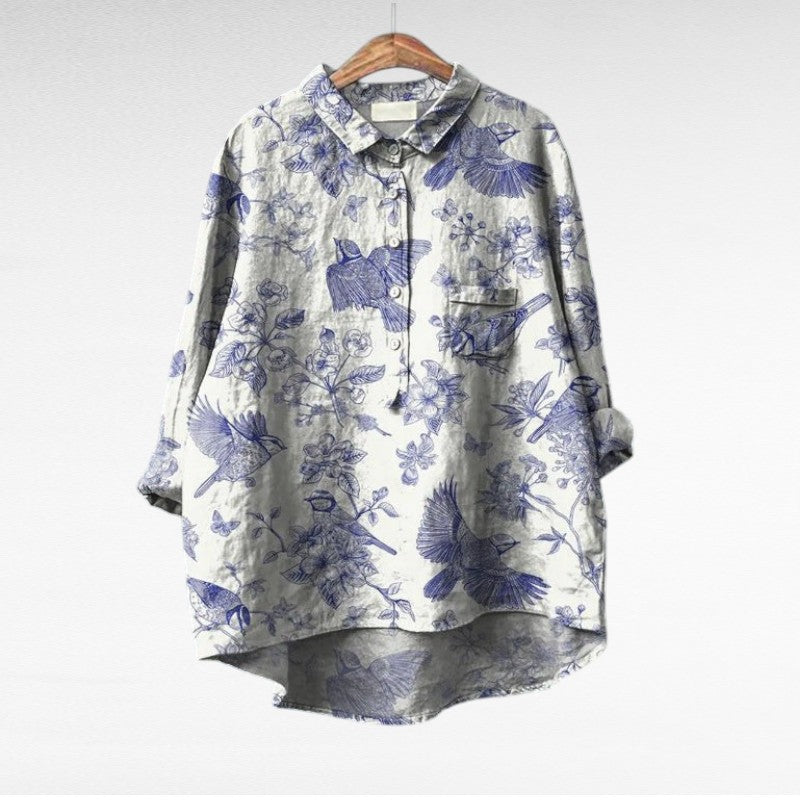 Arlette - Elegant Linen Summer Blouse