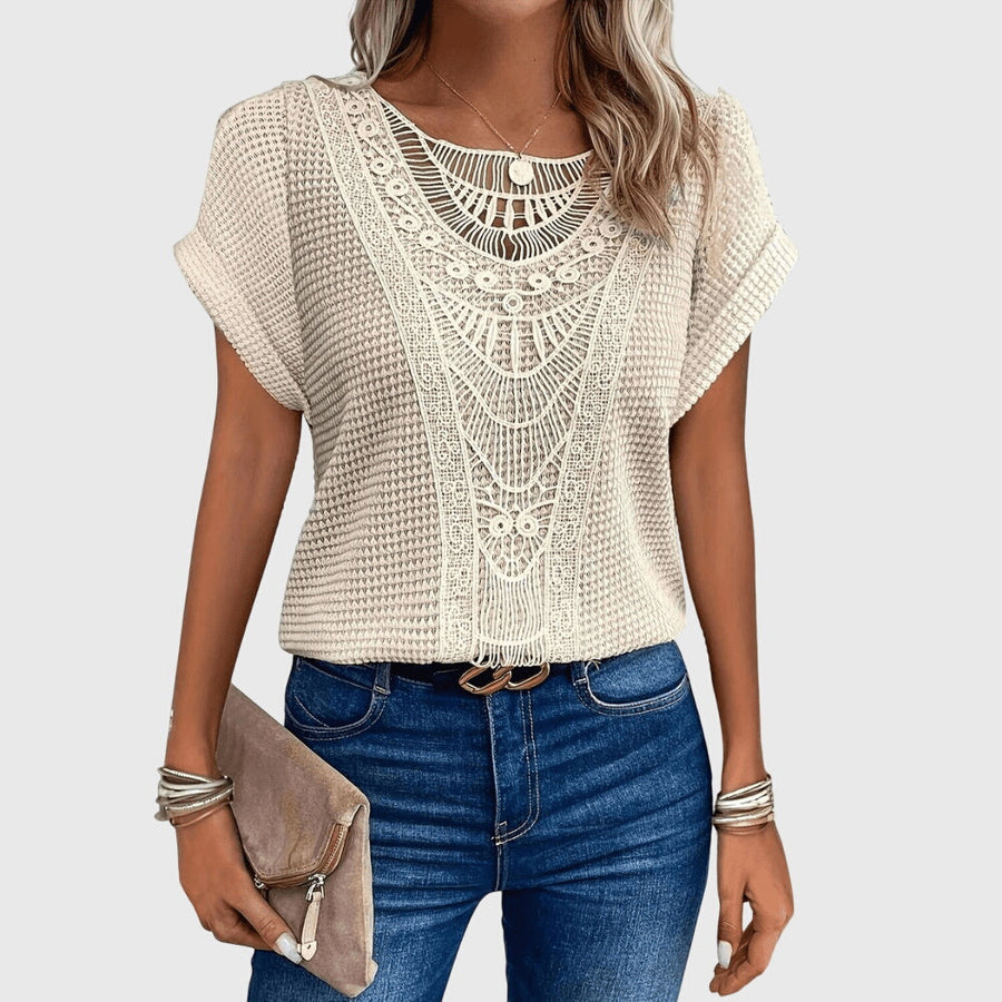 Pearl | Elegant Ibiza Style Blouse Beige