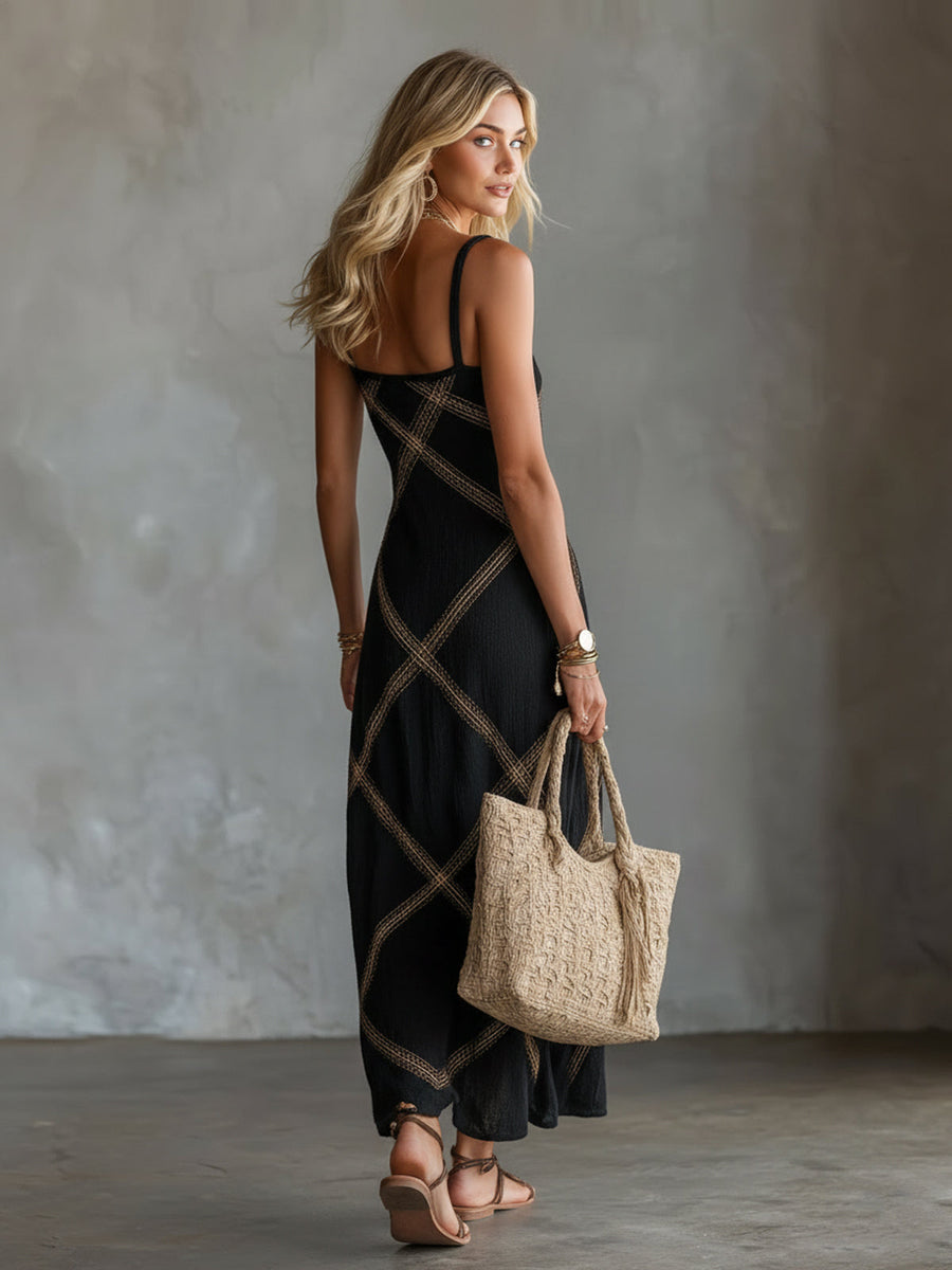Janine - Geometric Maxi Dress