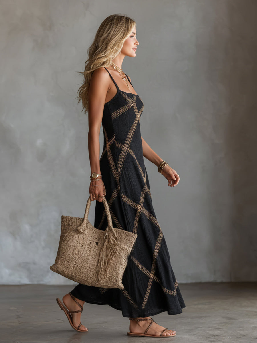 Janine - Geometric Maxi Dress