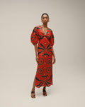 Gaia Cut-out Maxi Dress in Linen