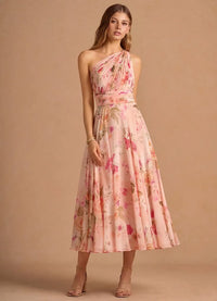 Noelle Abstract Bouquet Floral Midi Dress