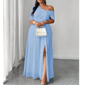 Couture Gypsy Dress Plus One Shoulder Split Thigh Party Evening Gown