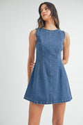 Daphne Denim Mini Dress Dark Small