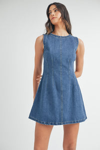 Daphne Denim Mini Dress Dark Small