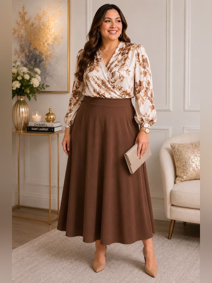 Susan Graver Skirts Susan Graver Liquid Knit Pull On Midi Skirt Plus