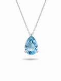 Ice Blue D Teardrop Necklace