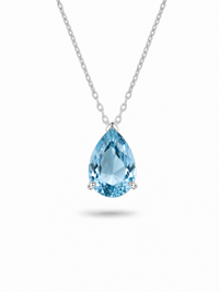 Ice Blue D Teardrop Necklace