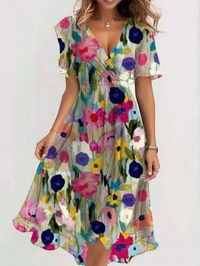 Matilda | Summer Dress With Belly Cover Multi Color