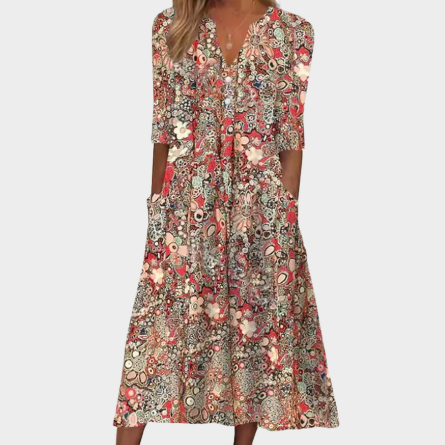 Queenie | Elegant Summer Dress Red