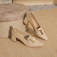 Bonnie | Stylish Pointed-Toe Heels Beige