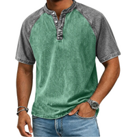 Caleb – Vintage Two-Tone Henley Shirt