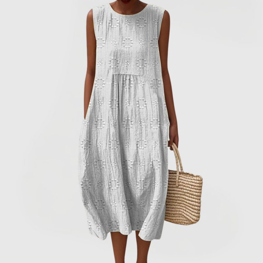 Teresa | Elegant Dress With Pockets White