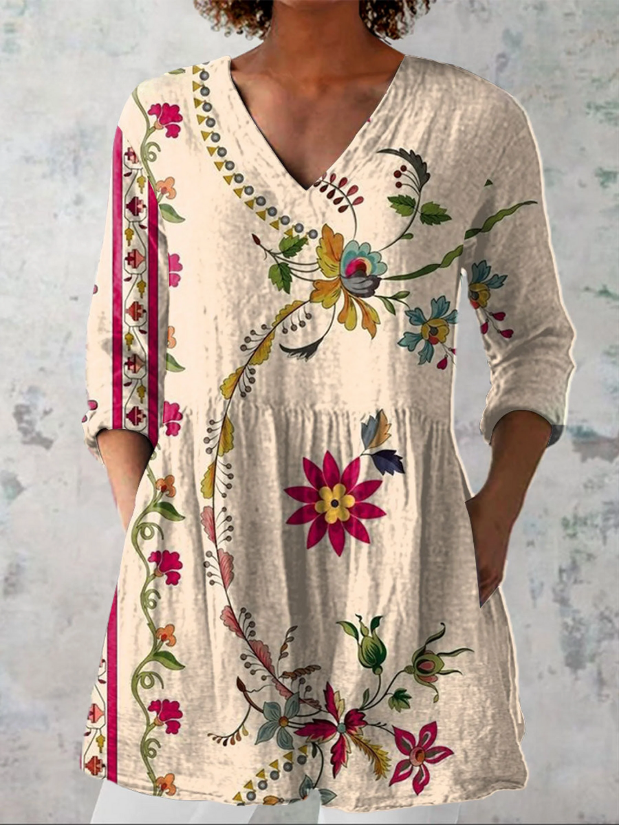 Florrie – Long Blouse with Statement Pattern