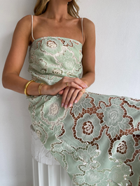 By Nicola Tove Maxi Dress in Mint Lace