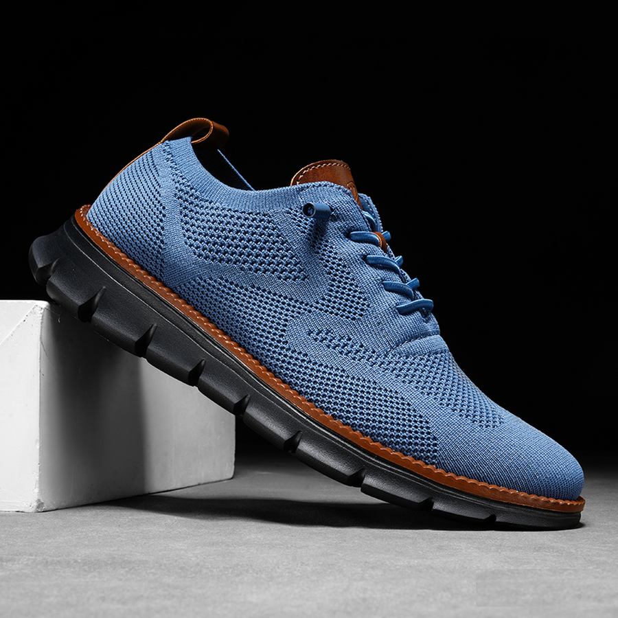 Gareth – Ultracomfort Breathable Shoes in Blue & Black