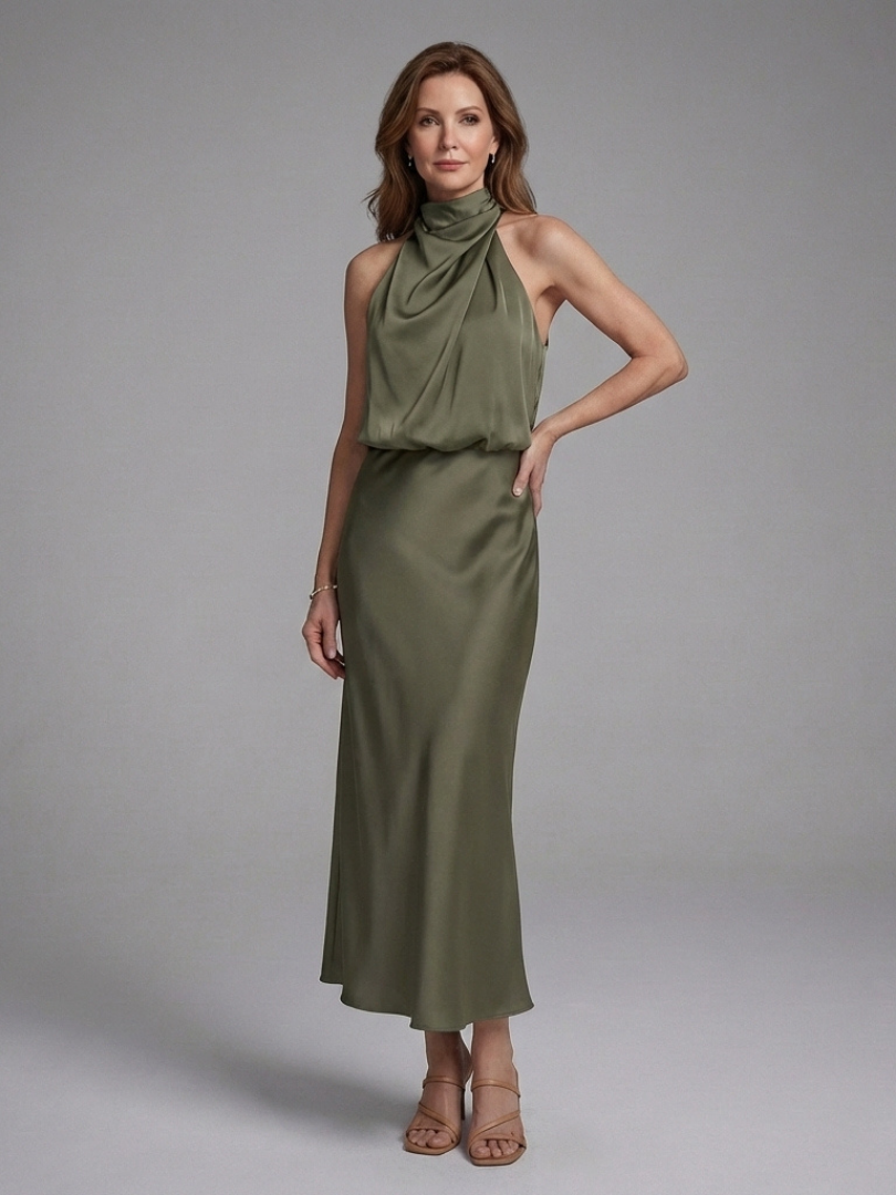 Emmeline - Midi Dress with Halter Neckline