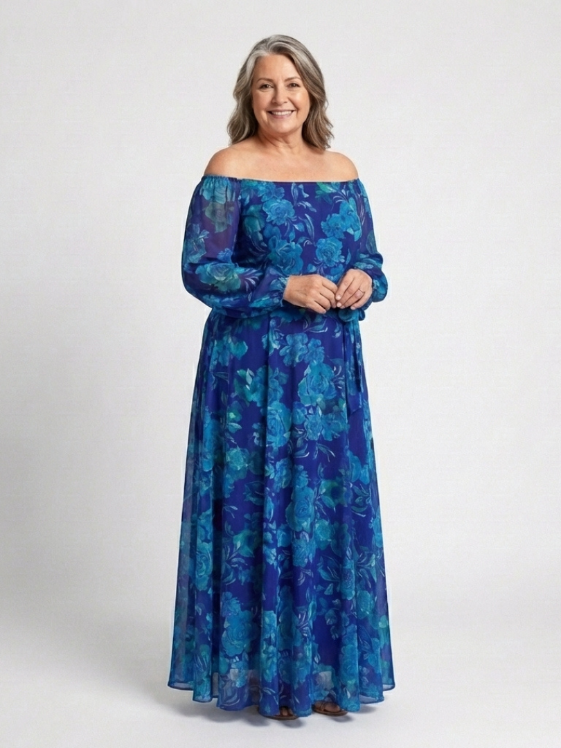 Anya – Off-Shoulder Floral Maxi Dress