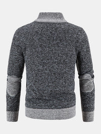 Camden | Zip Up Faux Suede Patchwork Sweater