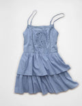 AE Babydoll Lace Embroidered Tiered Mini Dress