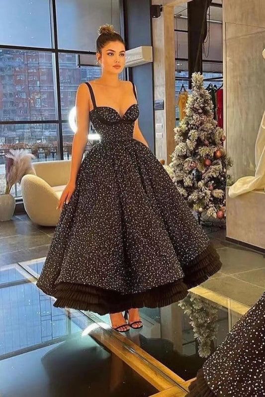 Spaghetti Strap Sweetheart Ball Gown Prom Dress With Beads And Lace