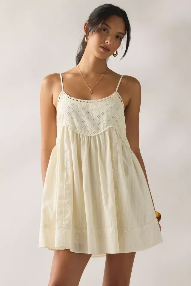 Kimchi Blue Lucky In Lace Tie Back Babydoll Mini Dress