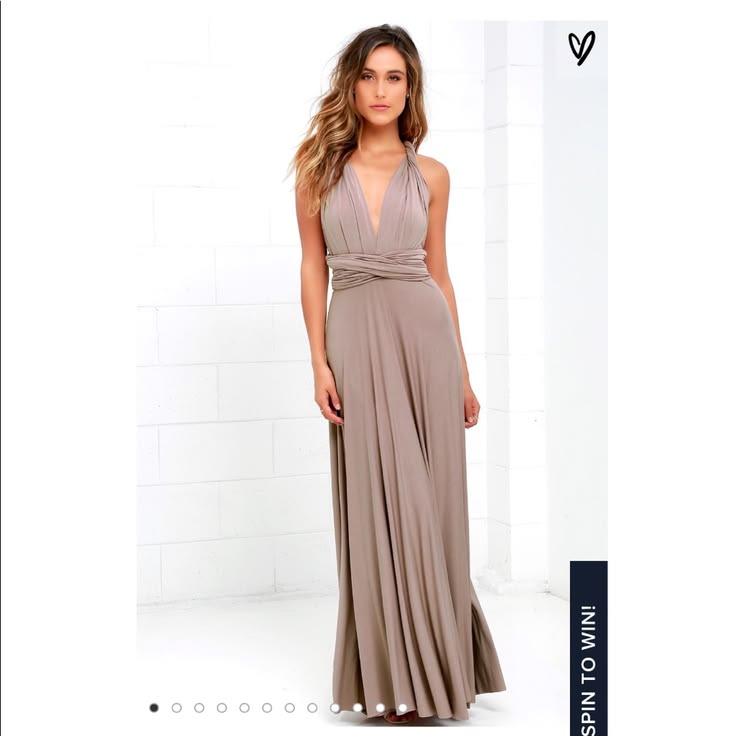 Dress 's Tricks Of The Trade Multi Way Wear Dress Color: Cream Tan