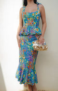 Pauline Peplum Dress, In Painterly Petals
